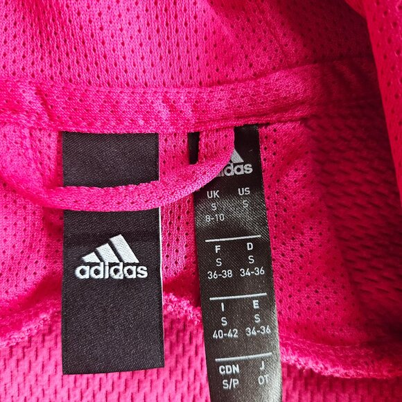 Adidas Women's Pink Long Sleeve Gym Training Run Full Zip Hoodie Jacket Size S - Picture 6 of 11